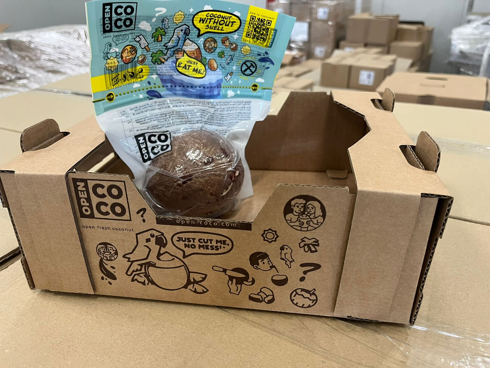 OPEN COCO branded transport box